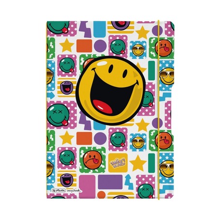 Блокнот Smiley Happy, А4, 2 блока: кл+лин по 40л., 80g/m²