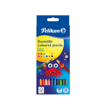Цветные трехгранные карандаши Pelikan, 12 цветов