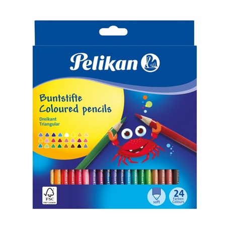 Карандаши трехгранные цветные Pelikan, 24 цветов