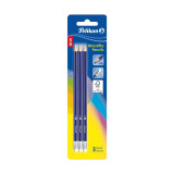Карандаш чернографитный Pelikan НВ с ластиком, 3 шт.