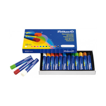 Мелки восковые пастельные Pelikan, 12 цветов