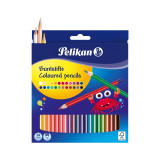 Карандаши цветные Pelikan, шестигранные, 24 цв, 3 мм