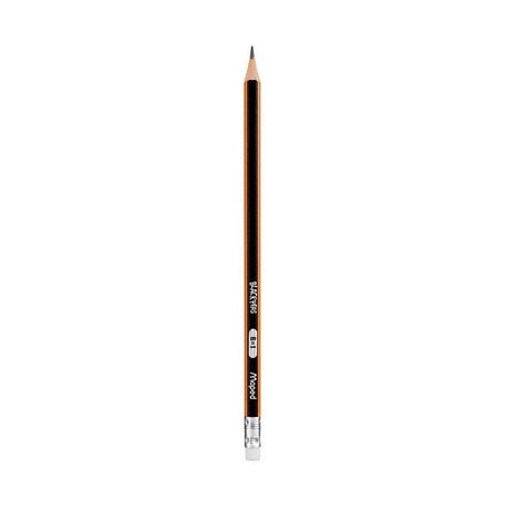 Чернографитный карандаш Maped B с ластиком, 1 шт.