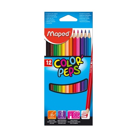 Карандаши цветные трёхгранные Maped COLOR'PEPS,12шт