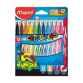 Фломастеры Maped Jungle, 12 шт.