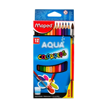 Карандаши цветные акварельные Maped COLOR'PEPS, 12шт+кисть